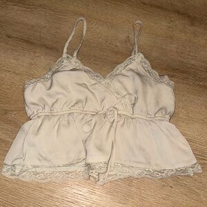 American Eagle Beige Lace Baby Doll Top